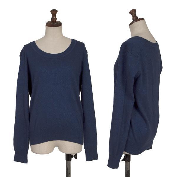 ツモリチサトTSUMORI CHISATO クルーネックグリッターニット 紺2 【レディース】