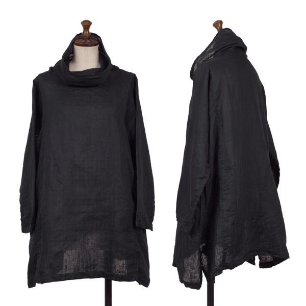 プランテーションPlantation 切替デザインハイネックトップス 紺M位 【レディース】