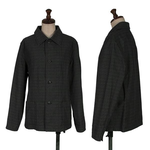 プランテーションPlantation インディゴ染めボーダー織りジャケット 紺M 【レディース】