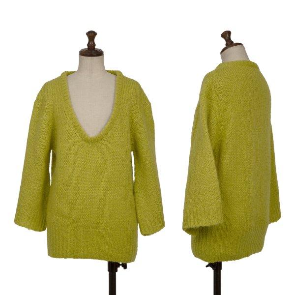 ツモリチサトTSUMORI CHISATO モヘヤ混フレアスリーブニットセーター 黄色2 【レディー...