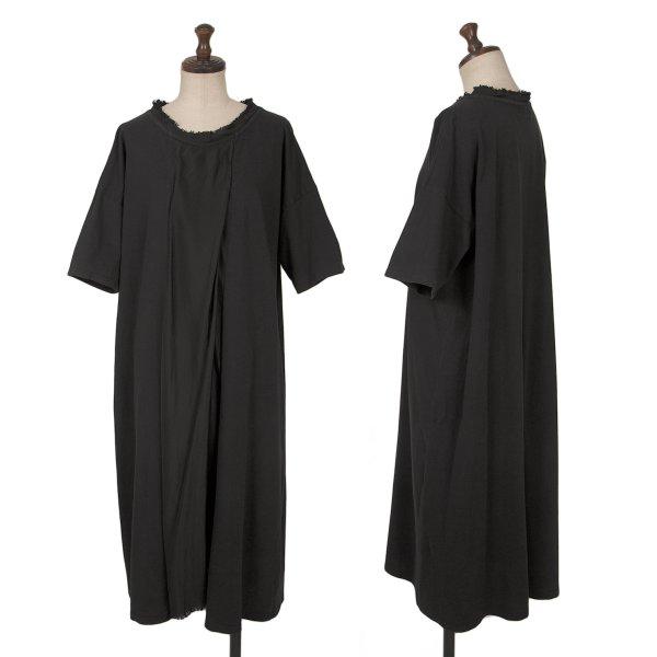 ズッカzucca コットンフロント切替デザイン裁ち切りワンピース 黒M 【レディース】