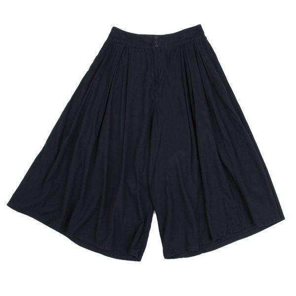ズッカzucca コットン混タックワイドクロップドパンツ 紺M 【レディース】