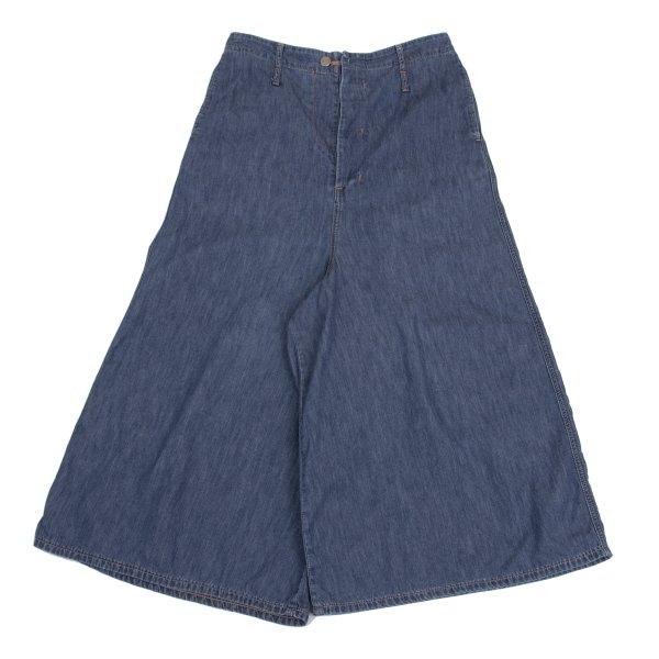 ズッカzucca コットンワイドクロップドデニムパンツ インディゴM 【レディース】