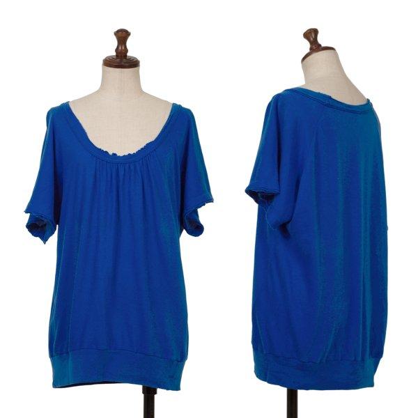 ズッカzucca 製品染めギャザーネックトップス 青M 【レディース】