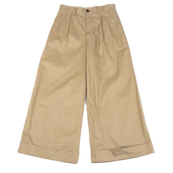 ズッカzucca コットンダブルワイドチノパンツ ベージュS 【レディース】
