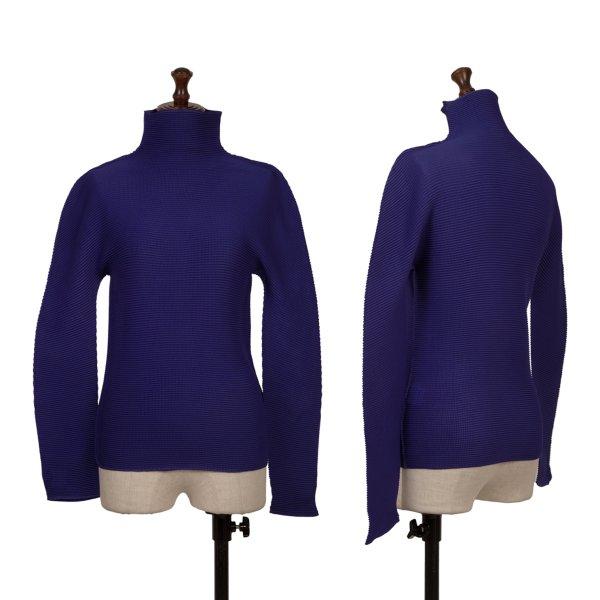 イッセイミヤケミーISSEY MIYAKE me ストレッチプリーツ長袖カットソー 青F 【レディー...