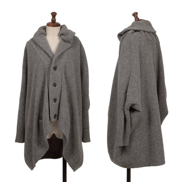 ズッカzucca ウールワイドニットジャケット グレーM 【レディース】