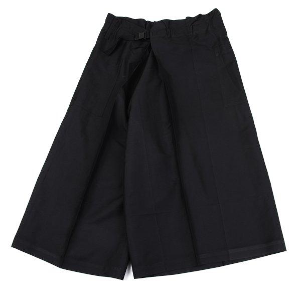 イッセイミヤケ ミーISSEY MIYAKE me フロントタックデザインフラットパンツ 黒F 【レ...