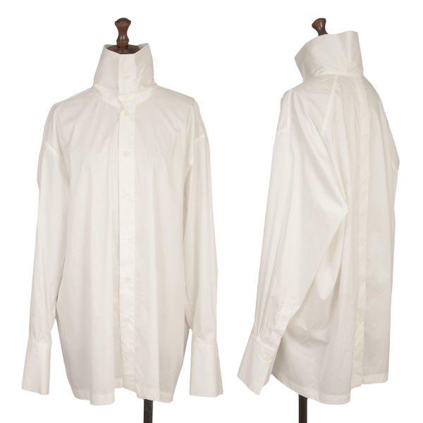 イッセイミヤケISSEY MIYAKE コットンナイロンストレッチハイネックシャツ オフ2 【レディ...