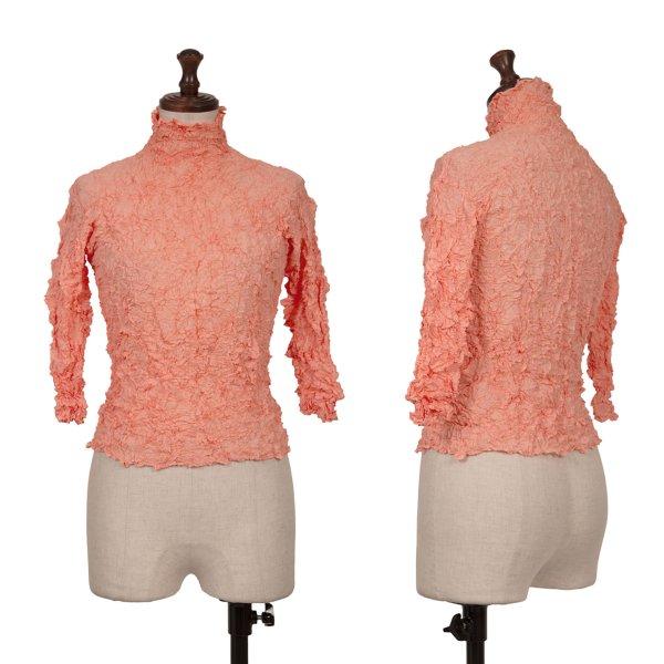 イッセイミヤケISSEY MIYAKE シワプリーツハイネックカットソー ピンク2 【レディース】