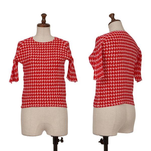 イッセイミヤケISSEY MIYAKE PLEATS (T)  ストレッチプリーツハウンドトゥースT...