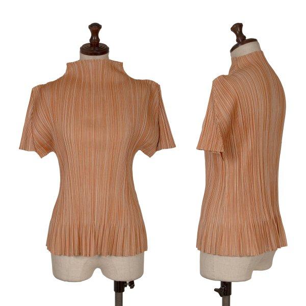 プリーツプリーズPLEATS PLEASE プリーツグラデーションフレアカットソー オレンジ3 【レ...