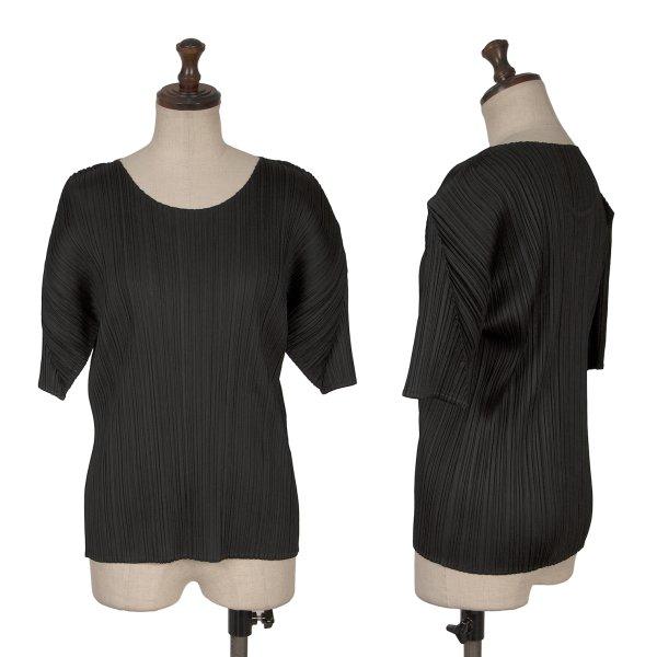 プリーツプリーズPLEATS PLEASE プリーツ半袖カットソー 黒3 【レディース】