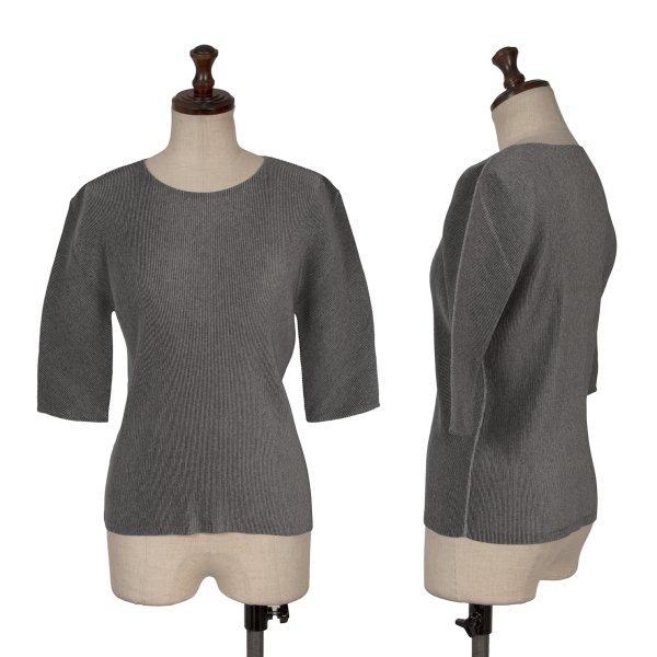 プリーツプリーズPLEATS PLEASE クレーププリーツ半袖カットソー グレー3 【レディース】