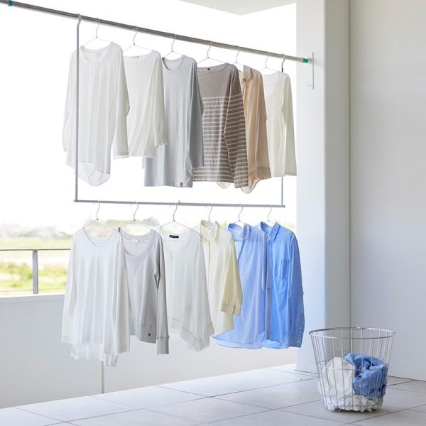 山崎実業 tower タワー 折り畳み伸縮物干し2段ハンガー