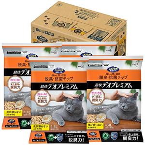 ニャンとも清潔トイレ 猫砂 脱臭・抗菌チップ 超快デオプレミアム 大きめの粒4.4L×4個｜plaza-unli