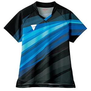 ヴィクタス(VICTAS) 卓球 ゲームシャツ V-OLGS236 レディース 吸水速乾 JTTA公認 ブラック(1000) 2XL 51211｜plaza-unli