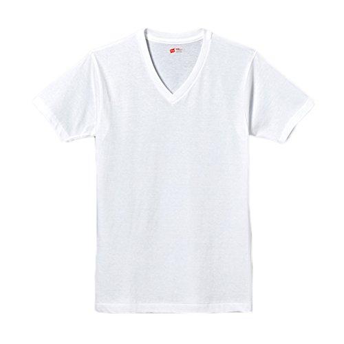 [ヘインズ] 半袖Tシャツ(3枚組) 綿100% 柔らかい肌触り Vネック 赤ラベル メンズ ホワイ...