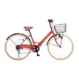 ボルディ・コレクション(voldy.collection) 自転車 26インチ折りたたみシティサイクル VFC-001 レッドｘベージュ｜plaza-unli