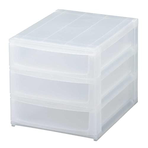 サンカ ポスデコ 引き出し収納ボックス A4 浅3段 クリアずれを防ぐラバーストッパー 重ねて使える...