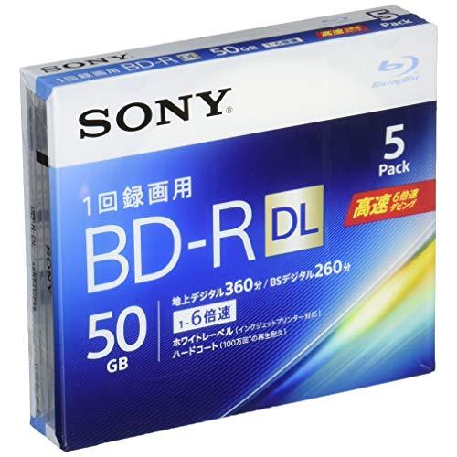 ソニー ブルーレイディスク BD-R DL 50GB (1枚あたり地デジ約6時間) 1回録画用 5枚...