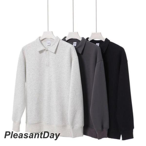 ポロシャツ メンズ 長袖 polo トップス 長袖ポロ 春服 無地 コットン 30代 40代 50代...