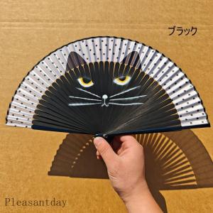 扇子 猫柄 メンズ レディース 2個セット 短...の詳細画像3