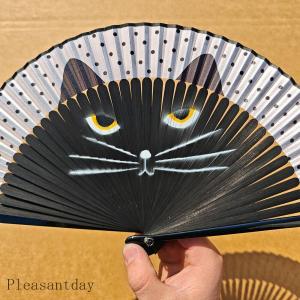 扇子 猫柄 メンズ レディース 2個セット 短...の詳細画像4