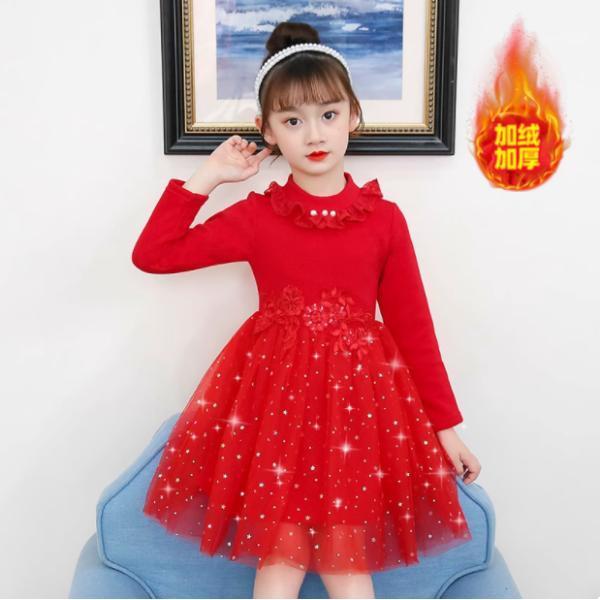 クリスマス衣装 レース ワンピース 裏起毛 ベビー服 サンタクロース サンタコスチューム 子供 コス...