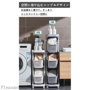 ランドリーバスケット スリム キャスター付き3...の詳細画像2