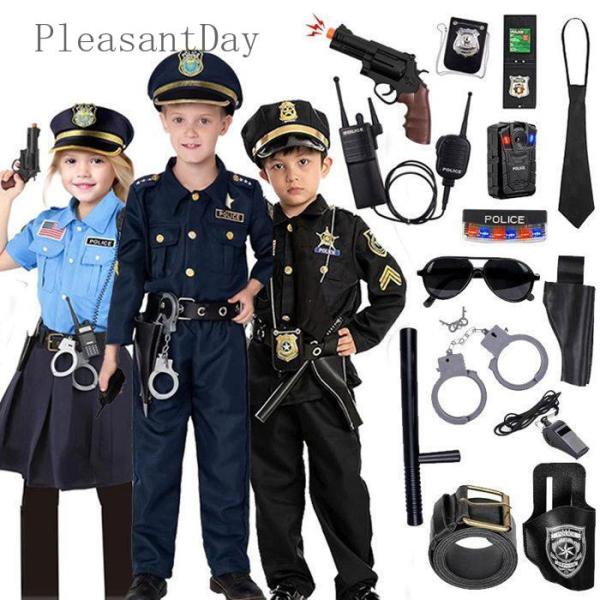 ポリス コスプレ 子供 男の子 女の子 警察官 キッズ 子ども  クリスマス プレゼント 衣装 コス...