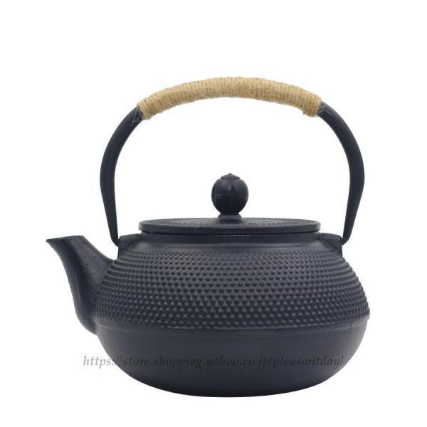 鉄瓶  点柄  伝統工芸品 急須 茶こし付き 鉄分補給 ホーローなし ガス 電気 炭火 ih調理器 ...