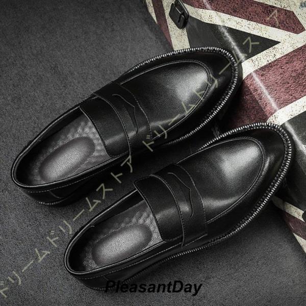 ビジネスシューズ メンズ エナメル 本革 革靴 ローヒール 3cm フォーマル ラウンドトゥ レース...