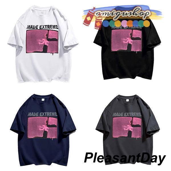 グラフィックプリント メンズ Tシャツ 半袖 オーバーサイズ ルーズシルエット クルーネック 五分袖...