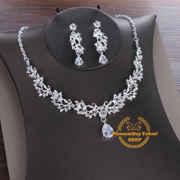 ウエディング ネックレス セット イヤリング ピアス 花嫁 ウェディング 結婚式 発表会 演奏会 披...