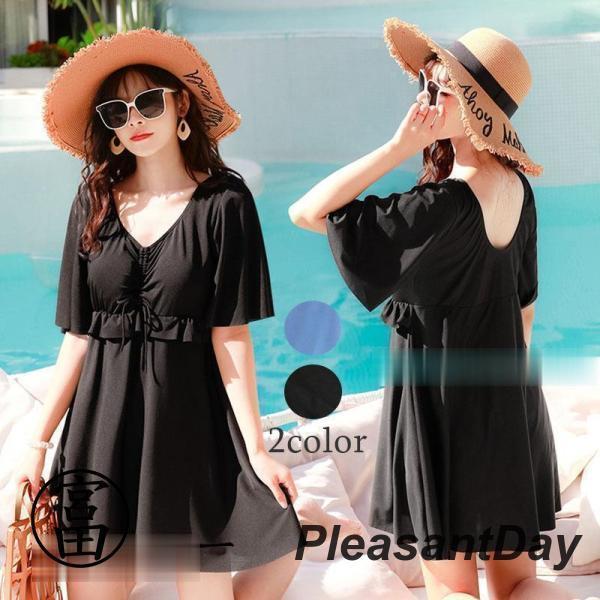 水着 体型カバー レディース ぽっちゃり ママ ワンピース水着 大きいサイズ スイムウェアワンピース...