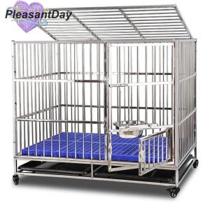 犬用ケージ あらゆる種類のペットの犬と猫に適したステンレス製の犬用ケージ、大型犬と犬用ケージ-125-110*72*95CM 折りたたむことができる
