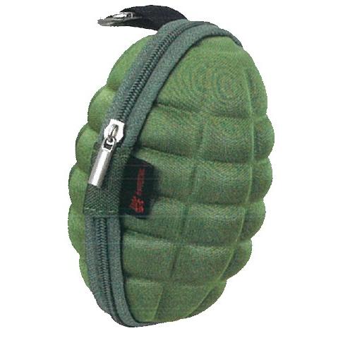 キー＆コインケース 手榴弾型 グリーン 緑 カラビナ付き ACE007 自衛隊グッズ 財布・コインケ...