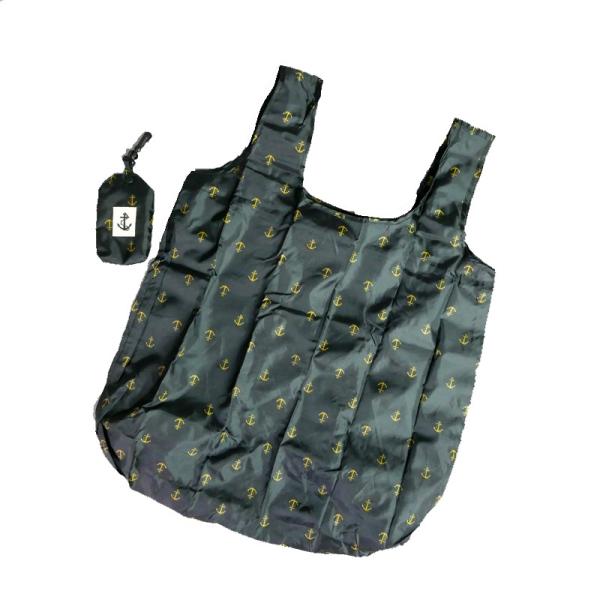 エコバッグ イカリ 錨(黒) マリン BAC009 自衛隊グッズ バッグ BAG 手さげ