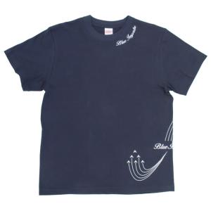 Tシャツ 航空自衛隊 ブルーインパルス ローリング(ネイビー) 半袖 コットン(サイズ:S/M/L/LL/3L) IRT111 空自 Blue Impulse 自衛隊グッズ 衣類｜pleasure-supply