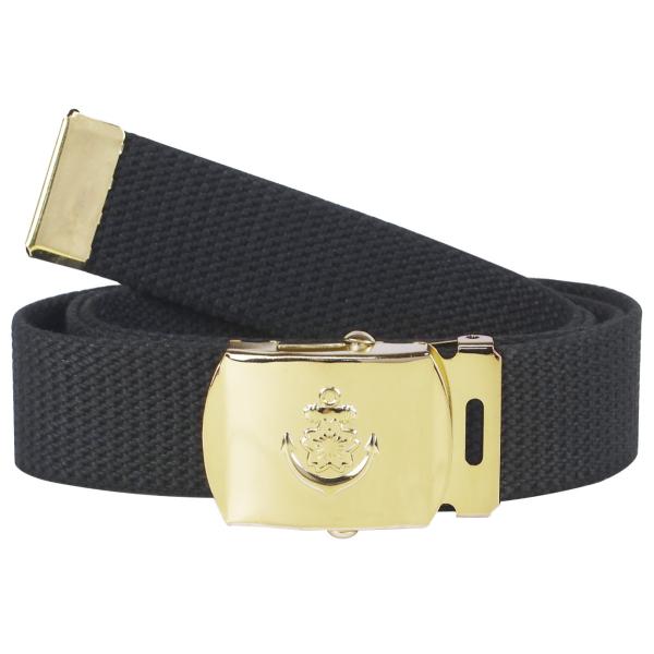 GIベルト 海上自衛隊 金バックル 黒 シンボル 桜イカリマーク 錨 ZAE024 自衛隊グッズ 衣...
