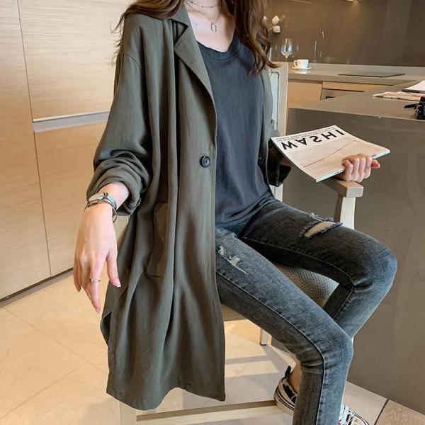 トレンチコート レディース アウター 羽織り ロング コート ひざ丈 シンプル きれいめ ジャケット...