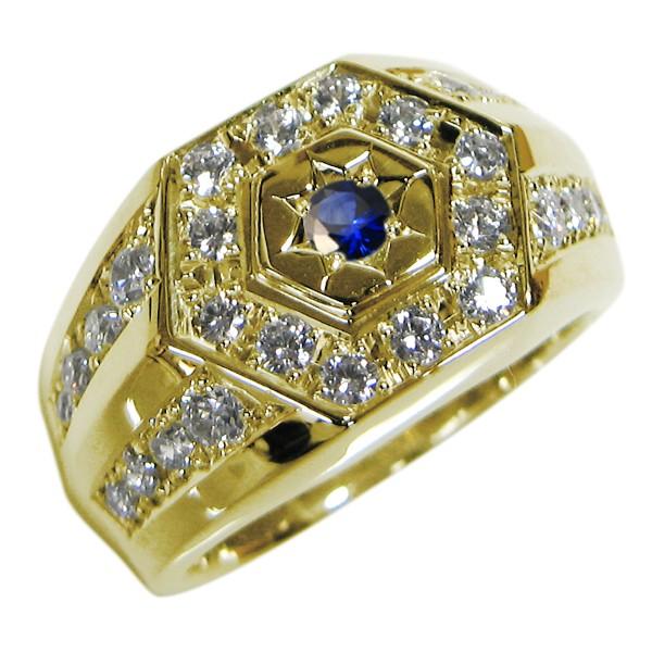 サファイアリング 18金 印台 指輪