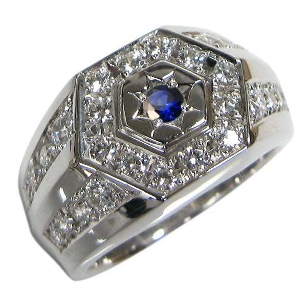 プラチナ サファイアリング 印台 指輪 クリスマス ポイント消化