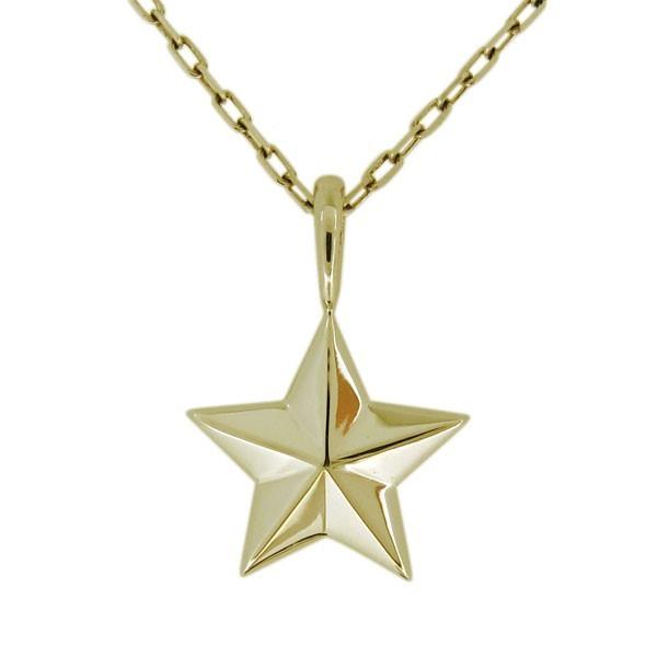 ネックレス メンズ 18金 K18 星 スター ペンダント シンプル 星モチーフ