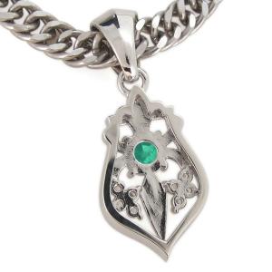 ネックレス ファッション エメラルド メンズ シルバー ペンダント 喜平チェーン 百合の紋章 エメラルド ペンダント Mh 0347 5 Sv Plejour プレジュール