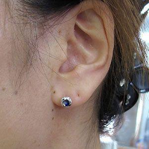 爆買い プラチナ メンズ ピアス 唐草 サファイアピアス 爆売り即出荷