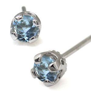 メンズピアス アクアマリンサンタマリア シンプル 10金 : PLEJOUR