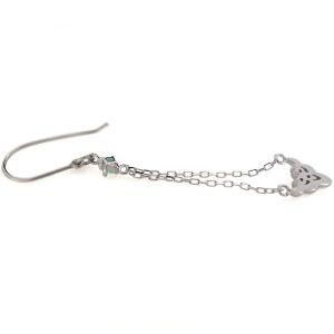 18金 ピアス 直営店 ロングチェーン 天然石 揺れるピアス エメラルド