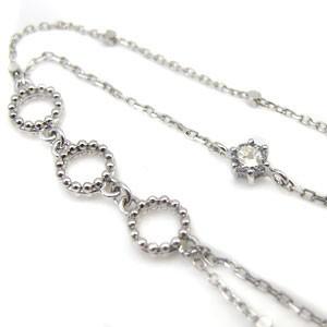 アンクレット 天然石 ミル打ち 2連 18金 ブレスレット Supersport Tn